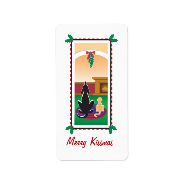 WagsToWishes_Merry Kissmas gift wrap Label (Front)