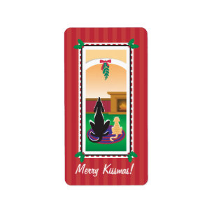 WagsToWishes_Merry Kissmas gift wrap Label