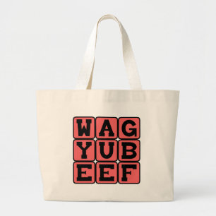 Wagyu Beef, Japanese Cow Large Tote Bag