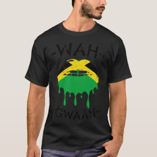 Wah Gwaan Cute Jamaican Flag Design  T-Shirt