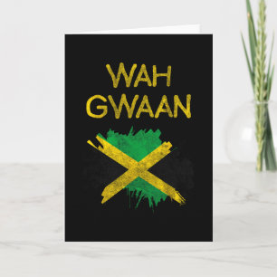 Wah Gwaan Jamaica Flag Jamaican Pride Reggae Vacat Card