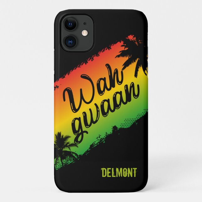 Wah Gwaan Jamaican Rasta Patois Black Case-Mate iPhone Case (Back)