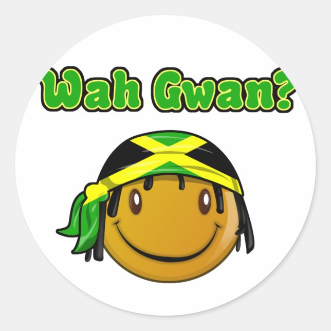 wah gwan classic round sticker (Front)