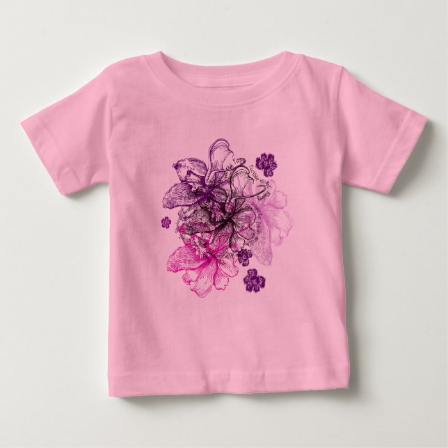Wahine Lace Hawaiian Orchid Baby T-Shirt (Front)