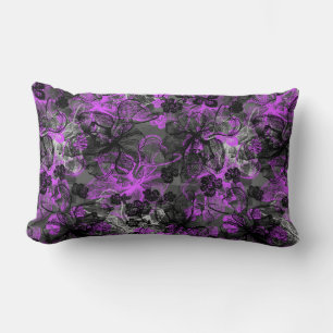 Wahine Lace Hawaiian Orchid Collage Lumbar Cushion