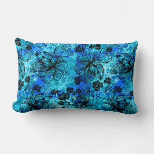 Wahine Lace Hawaiian Orchid Collage Lumbar Cushion