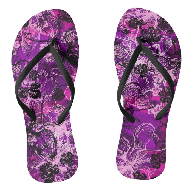 Wahine Lace Hawaiian Orchid Thongs (Footbed)