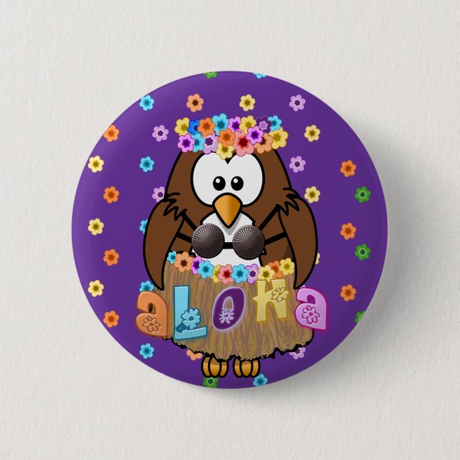 wahine owl 6 cm round badge (Front)