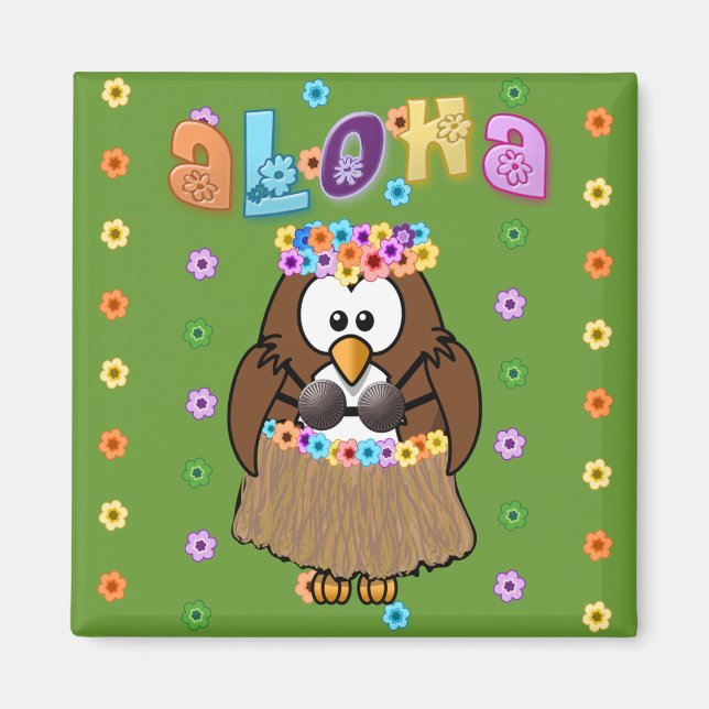 wahine owl magnet (Front)