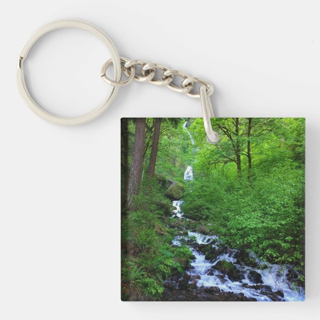 Wahkeena Falls, Oregon Key Ring (Front)