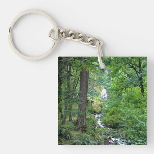 Wahkeena Falls, Oregon Key Ring (Front)
