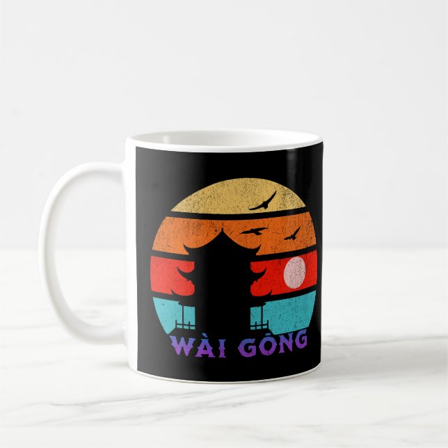 Wài Gōng Retro Sunset Ocean Grandfather Coffee Mug (Left)
