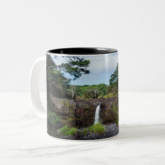 wai'ale falls in wailuku river state park Two-Tone coffee mug (Front Left)