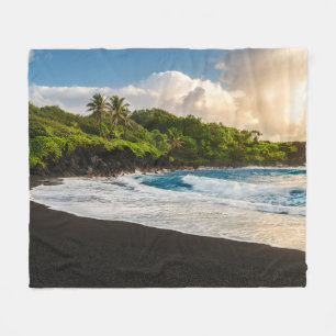 Waianapanapa Beach Fleece Blanket