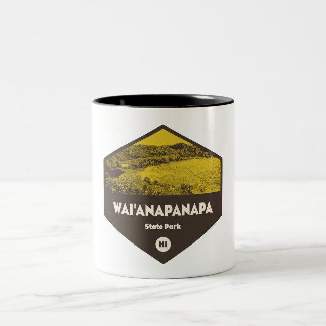 Wai'anapanapa State Park Hawaii Two-Tone Coffee Mug (Center)