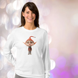 Waifish Girl Christmas Elf Women's Tee