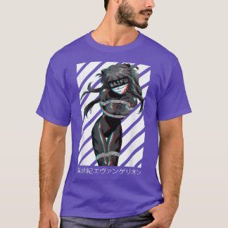 Waifu Anime Girl Anime Aesthetic Glitch Japanese  T-Shirt