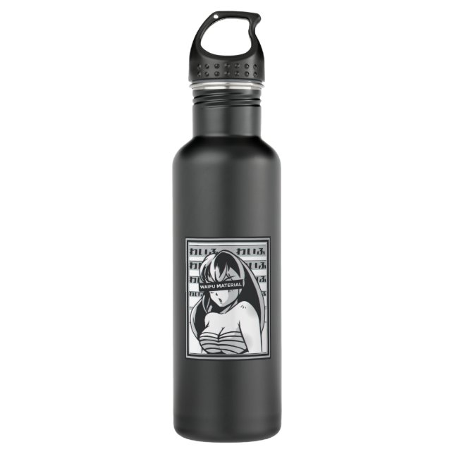 Waifu material anime 710 ml water bottle (Front)