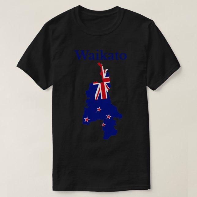 Waikato Region Map New Zealand T-Shirt (Design Front)
