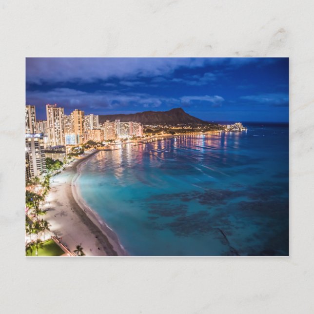 Waikiki at Night Postcard (Front)