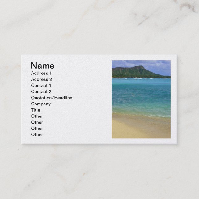 Waikiki Beach Business Card (Front)