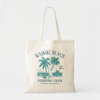 Waikiki Beach Family Vacation Vintage Surfing Logo