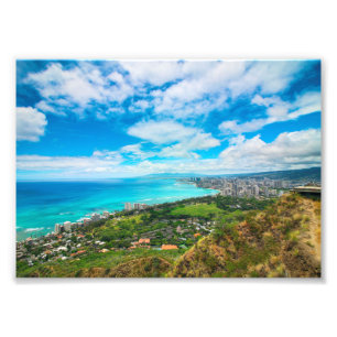 Waikiki Beach from Diamond Head Honolulu Photo Print