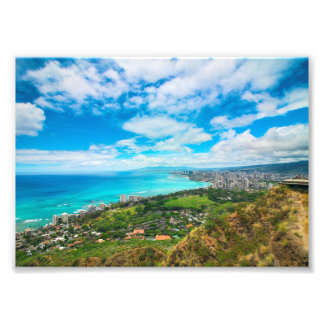 Waikiki Beach from Diamond Head Honolulu Photo Print