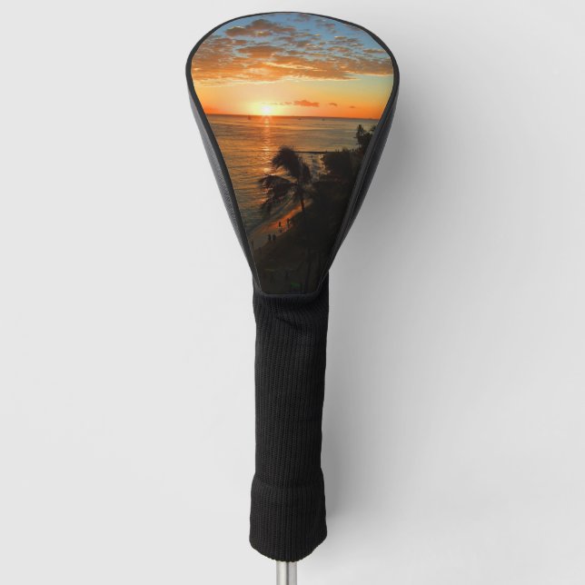 Waikiki Beach, Hawaii Golf Head Cover (Front)