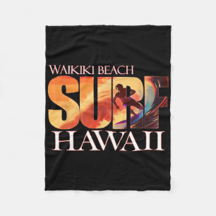 Waikiki Beach Hawaii Hawaiian Islands Surf For Men Fleece Blanket