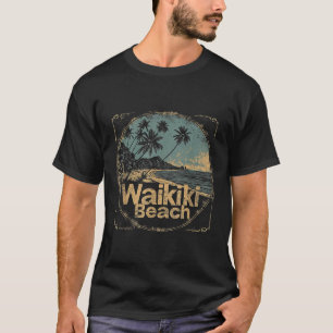 Waikiki Beach Hawaii Hi Vintage 70s 80s Palm Tree T-Shirt