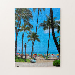 Waikiki Beach Hawaii Honolulu. Jigsaw Puzzle