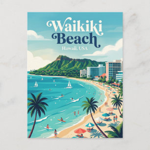 Waikiki Beach Hawaii Postcard