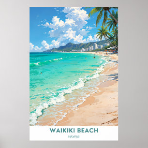 Waikiki Beach, Hawaii Poster