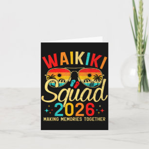 Waikiki beach hawaii summer vacation family trip card