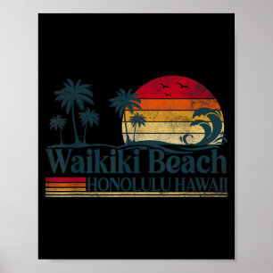 Waikiki Beach Honolulu Hawaii Family Vacation Poster