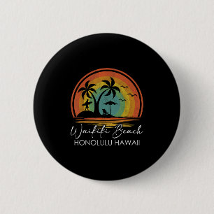 Waikiki Beach Honolulu Hawaii Summer Vacation Trop 6 Cm Round Badge