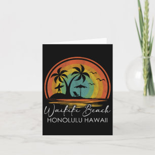 Waikiki Beach Honolulu Hawaii Summer Vacation Trop Card