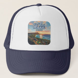 Waikiki Beach Honolulu Oahu Hawaii Retro Trucker Hat