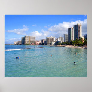 Waikiki Beach, Oahu, Hawaii Poster