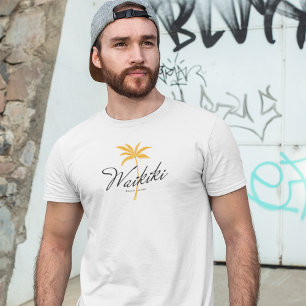 Waikiki Beach, Oahu Minimal Vintage Style T-Shirt