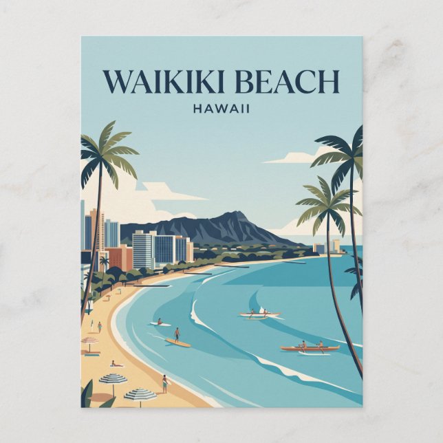 Waikiki Beach Postcard (Front)