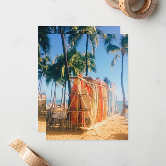 Waikiki Beach Surfboards  Card (Front/Back In Situ)