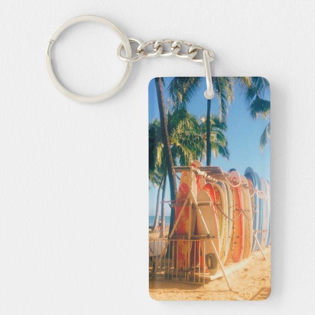 Waikiki Beach Surfboards  Key Ring (Front)