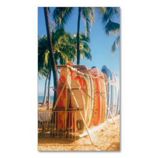 Waikiki Beach Surfboards  Magnetic Business Card