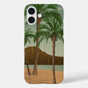 Waikiki Beach Vintage Distressed Postcard iPhone 16 Plus Case