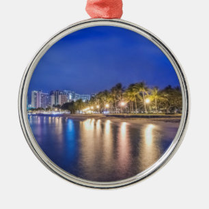 Waikiki City at Dawn Metal Ornament