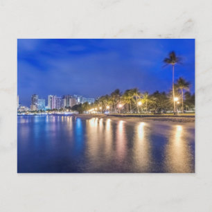Waikiki City at Dawn Postcard