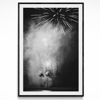 Waikiki Fireworks Photography Poster