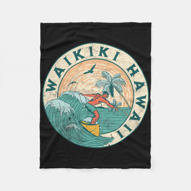 Waikiki Hawaii  Fleece Blanket (Front)